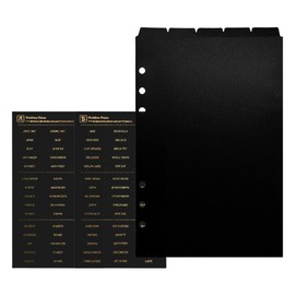 KENASTA A5 Personal Organizer Index Dividers 5 Stacks 6 Holes Plastic Index Card with Label Binder Notepad Office Stationery Organization Stationery 21 x 14.2cm (Black)