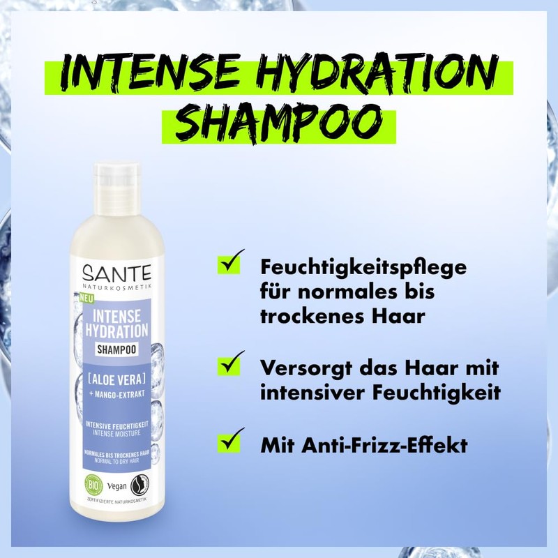 Sante Naturkosmetik Intense Hydration Shampoo, 250 ml