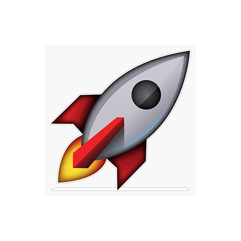 Generic Rocket Emoji Sticker Decal Bumper Sticker 5 inch