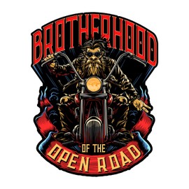 Brotherhood of The Open Road 7 inch Sticker Decal for Mototcycles, Cars, Trucks & Laptops (1-Pack)