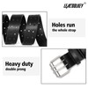 LEACOOLKEY Double Prong Leather Belts for Men PU Leather Work