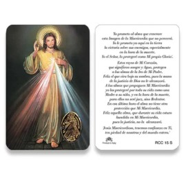 RCC Divine Mercy Laminated Prayer Cards 2-Sided Holy Cards in Spanish - 25 Cards