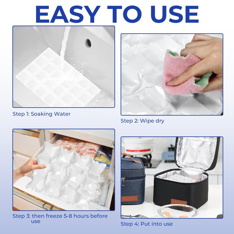 WYKOO 10Packs Self-Absorbing Ice Pack, Ice Pack Sheets for Coolers,