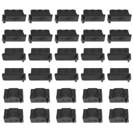 ECSiNG 30Pcs Universal Laptop Silicon Dust Plugs RJ45 Female Jack & HDMI Female Port & USB Port Anti Dust Protector Stopper Cover Black