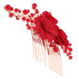 IWOWHERO Bridal Hair Comb with Flower Design Elegant Side Comb for Bride Durable and Skin Friendly Hair Jewelry for Stunning Wedding Hairstyles