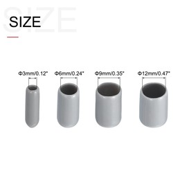 Rebower 80 Pack Screw Thread Protector Cover Rubber End Caps, [for Screw, Bolt, Rod End Cap] - 1/8 inch 1/4 inch 3/8 inch 1/2 inch Inner Dia/Grey