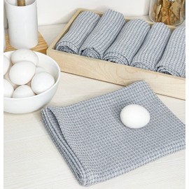 Chardin home Recycled Cotton Waffle Kitchen Towels Set, Grey & White | 18x28 Inch Kitchen/Dish Cloths Set of 6 |Super Absorbent Reusable Hand and countertop Towels Ultra Soft Tea Towels