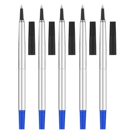 DunBong Quink Ink Rollerball, Compatible with Parker Rollerball Pens, 0.7mm Medium Point Blue Ink Refill Pack of 5, Replaceable Gel Ink Pen Refills, Smooth Writing (Blue-0.7mm)
