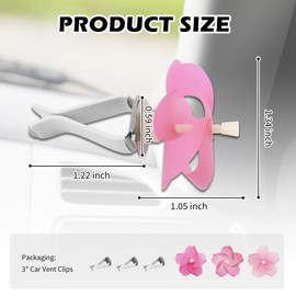 3PCS Car Vent Clips Cute,Pink Flower Air Vent Clips Car Accessories for Air Conditioning Outlet Decoration,Universal Cars Clip for Vents Cars Interior Accessories for Women