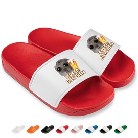 Prozente Momente Delicious Bierchen - Funny Bath Slippers for Men & Women with Hamster - Comfortable Slippers & Slippers for Beach, Pool and Your Malle Outfit, red, 9 EU