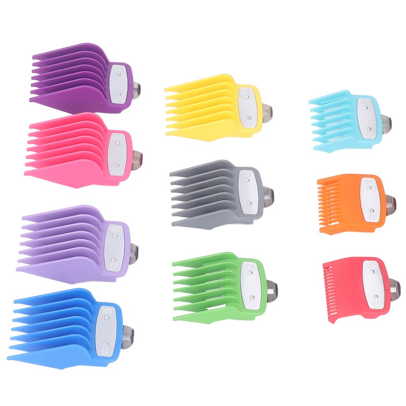 10 Sizes Hair Clipper Combs Guides Professional Colorful Number Coded