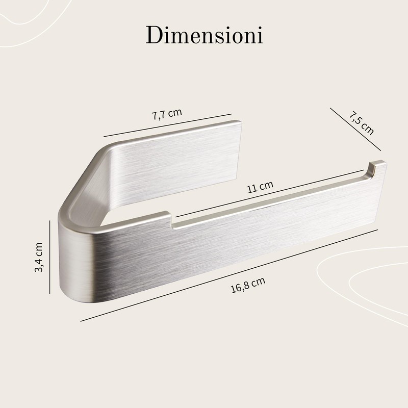 Designfabrik Hamburg Portarotolo carta igienica | Argento | adesivo