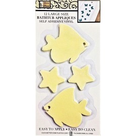 Better Home 12 Fish Shape Bathtub/Shower Appliques Safety Non Slip Treads, Latest Decoration Colors (Beige)