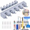 ML Organizador Con Trapeadores Y 5 Espacios Para Colgar Escobas