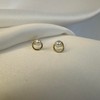 9ct Gold Freshwater Pearl Open Circle Stud Earrings