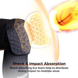 COOLOMG Basketball Knee Pads Compression Leg Sleeves for Volleyball Football Weightlifting Black S
