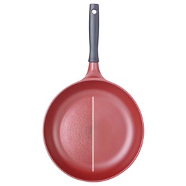 Zalnuuk Non Stick Frying Pan, 10 Inch Skillet, Temperature-sensing Design Nonstick Omelette Egg Pan with Stay Cool Handle, All Stovetops (Gas, Electric & Induction), Red
