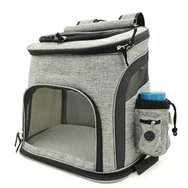 VIGAN - Mochila de malla transpirable para perro de gran capacidad para gatos (gris y negro)                                                          
