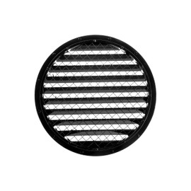 10" Black Vent Cover - Aluminum - Industrial Round Air Vent Louver - Metal Soffit Vent with Screen - Mesh - Round Vent Grille for House Or Garage Wall- (10" Inch, Black)