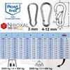 NietFullThings Stainless Steel Carabiner Hook without Thimble V4A Robust Design