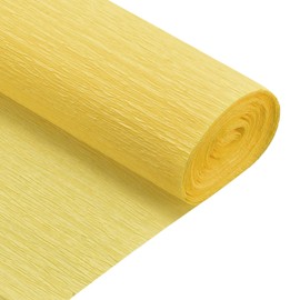 QUARKZMAN 2 Rolls Crepe Paper 50 x 210 cm Curling Paper Pastel Crepe Paper Tissue Paper Florist Crepe Paper for Crafts Decoration Gift Packaging Flowers Yellow