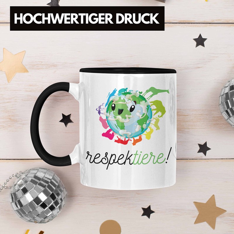 Trendation - Respek-Tiere Tierschutz Tasse Veganer Geschenk Vegan Vegetarier Geschenkidee