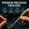 Multipurpose Stainless Steel Tweezers Bulk Sets Angled Serrated Tips Forceps