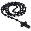 Nupuyai Natural Black Agate Cross Stone Pendant Necklace Amulet Healing