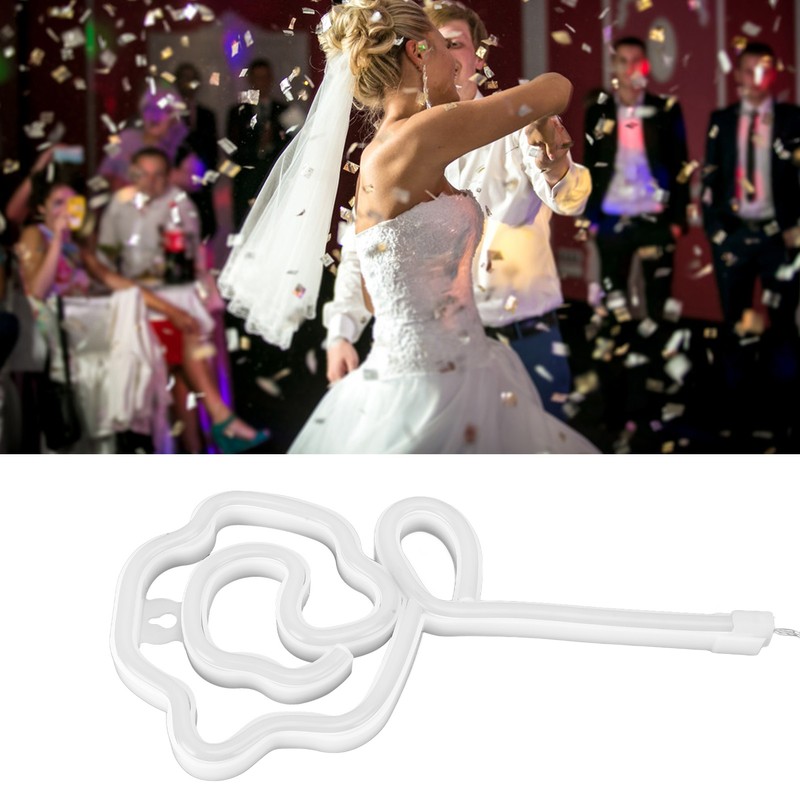 Neon Lights Rose Flower Style Valentine's Day Proposal Wedding Confession
