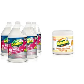 OdoBan Pet Solutions 4 Gallon Floor Cleaner and 14 Ounce Citrus Scent Solid Odor Absorber Bundle
