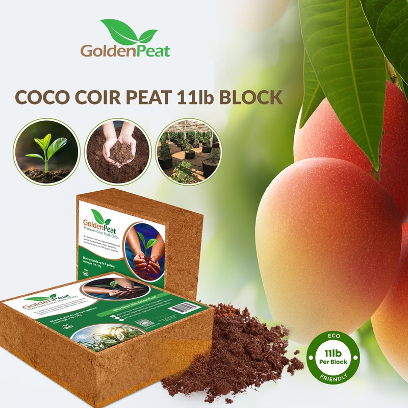 Organic 11 lb Compressed Coco peat Block is a high-Performance,
