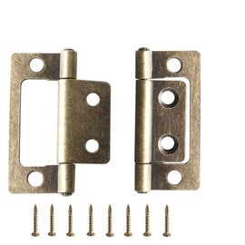 Non-Mortise Door Hinges,2 x 0.9 Inch Stainless Steel Door Hinge,Vintage Furniture Cabinet Hinge with Screws, Windows Cupboard DIY Wooden Cases Jewelry Chest Box Hinge,2 pcs