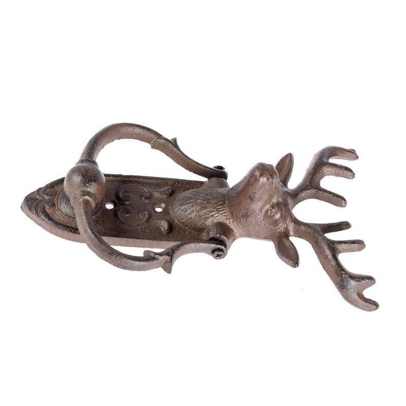 HOMESCAPES Deer Door Knocker or Gate Knocker Antique Style Stag
