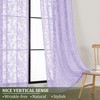 OVZME Lavender Sheer Curtains 96 inches Long 2 Panels for