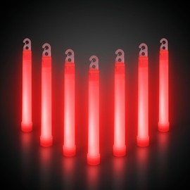 Windy City Novelties - 25 Pack - 6” Premium Glow Sticks (Red)
