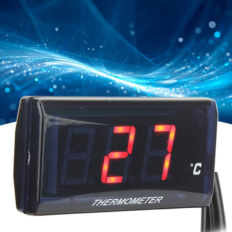 Motorcycle Digital Water Temperature Gauge Ultra Thin DC 12V LCD