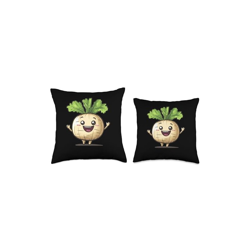 Rutabaga Smiling Comic Style Throw Pillow