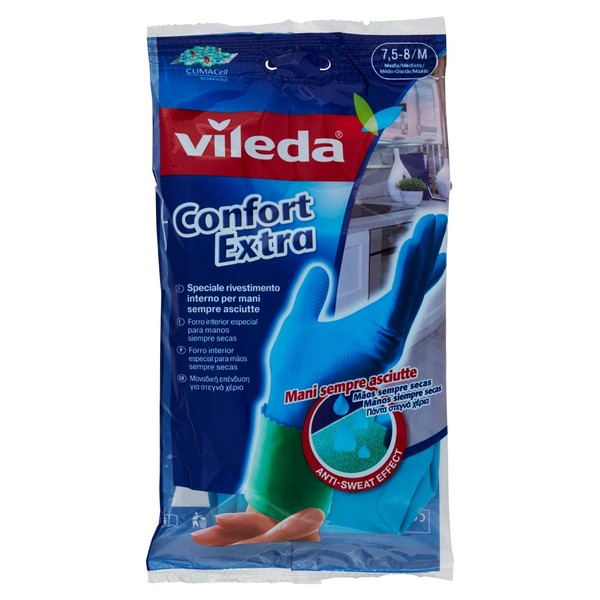 Vileda Comfort and Care Camomile Lotion Rubber Gloves Medium Pair