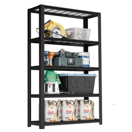 FLEXIMOUNTS 72" H Garage Shelving, 5-Tier Garage Storage Shelves, Standing Shelving Unit, Metal Wire Rack, 2500 lbs Heavy Duty Shelving for Basement, 36" W x 16" D x 72" H