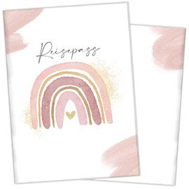 cozy racoon Kids Passport Holder, Watercolour Pink, Modern