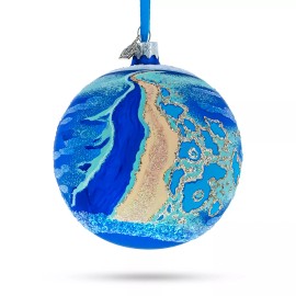 BESTPYSANKY Great Barrier Reef, Australia Glass Ball Christmas Ornament 4 Inches
