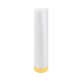 HOPESPANNER Pre-Taped Masking Film Plastic Cover PE Film Masking Paper 1 Pc 1900x180cm / 62.34ftx70.87" White Yellow