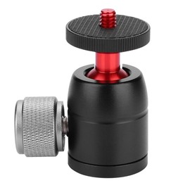 Goshyda Aluminium Alloy 360° Swivel Ball Head 1/4" & 3/8" Screw Mount Universal for Cameras/Tripods/Light Stands/Flash, 3kg Load Bearing