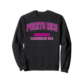 Puerto Rico Caribbean Sea Settled 430 BC Arched Hot Pink Sweatshirt