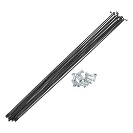 A ABSOPRO : 12 Pieces 14G J-Bend Bicycle Steel Spokes 11.42 Inch Bicycle Spokes with Nipples