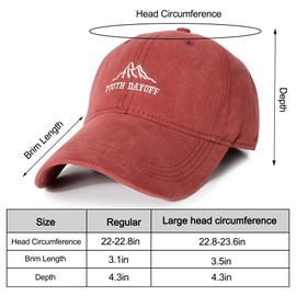 Eoslya Embroidered Baseball Cap for Men - Cotton Adjustable Hat, Breathable Sports Cap, Letter Mountain Design, Casual Outdoor Sun Hat for Summer WineRed