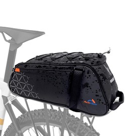 autozen 8L Waterproof Bike Rack Bag, Ebike Bags for Bicycle Rear Rack, PVC Water Resistant Oxford Panniers with Reflective Strips, Convertible Commuter Bag for Road Mountain Bikes, Grocery & Travel