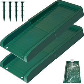 Aobiono Downspout Splash Block, Gutter Downspout Extensions Diverter, 24" Gutter Extension Splash Guard for Rain Water Drainage with Ground Stakes (2 Pcs Green)