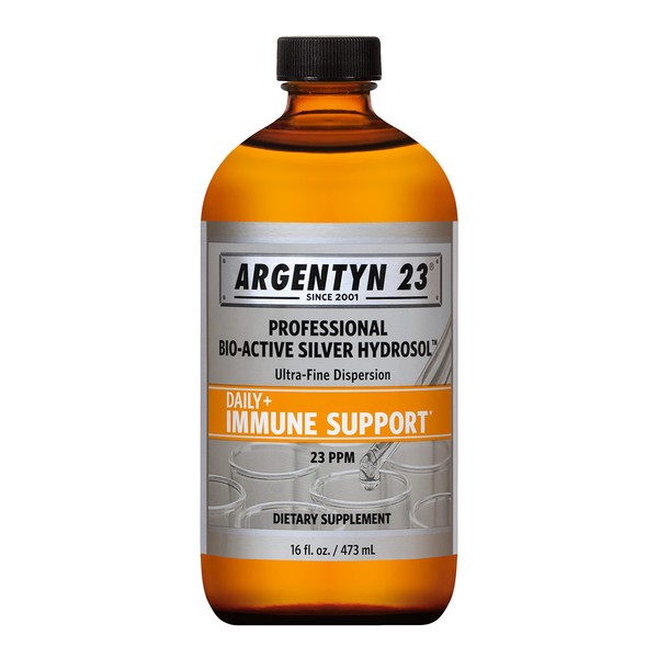 Argentyn 23 Professional Bio-Active Silver Hydrosol for Immune Support – Colloidal Silver, 23ppm, 16oz (473mL) – Twist-Top