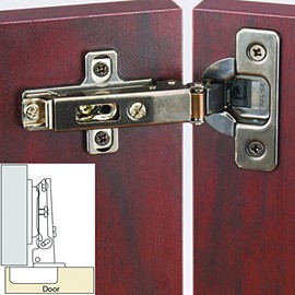 Salice 110 Degree Self Close 11/16" Overlay Hinge, Titanium Finish Pair